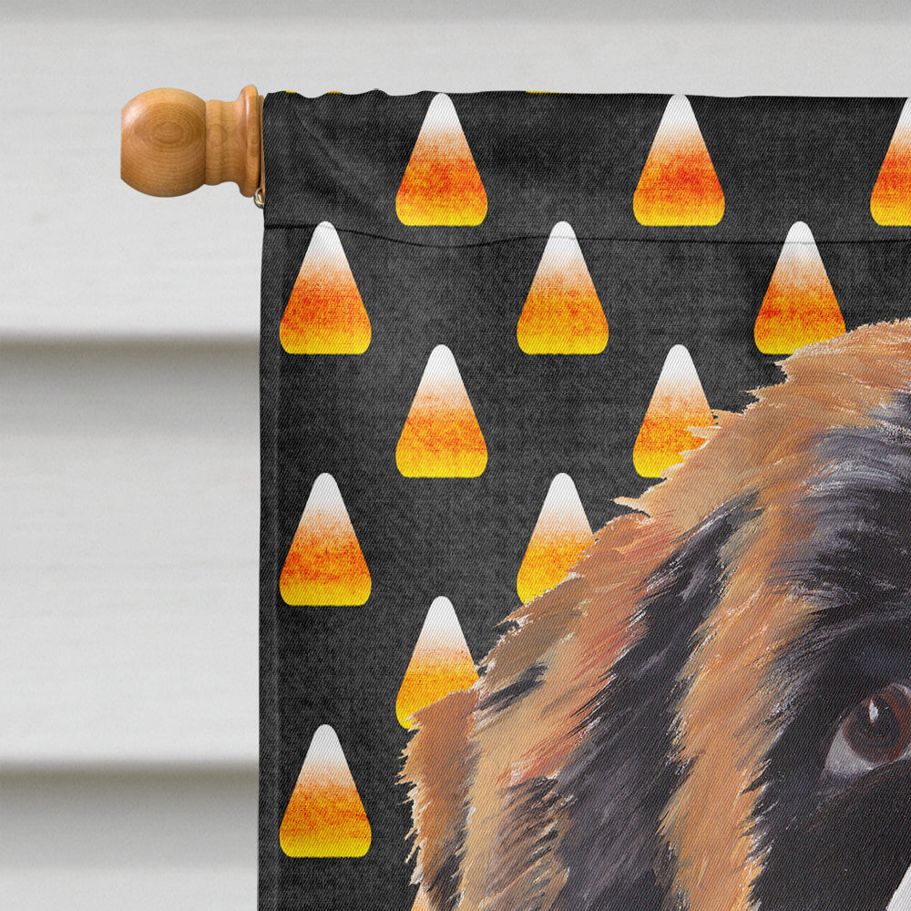 Saint Bernard Candy Corn Halloween Portrait House Flag 28x40 Porch Sleeve Pole Decorative Outside Yard Banner Artwork Wall Hanging, Polyester