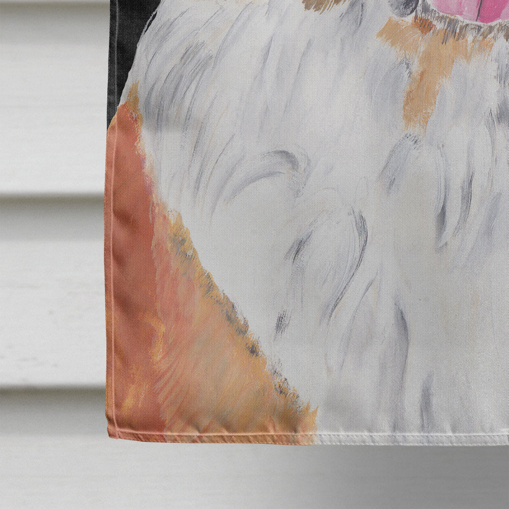 Saint Bernard Candy Corn Halloween Portrait House Flag 28x40 Porch Sleeve Pole Decorative Outside Yard Banner Artwork Wall Hanging, Polyester
