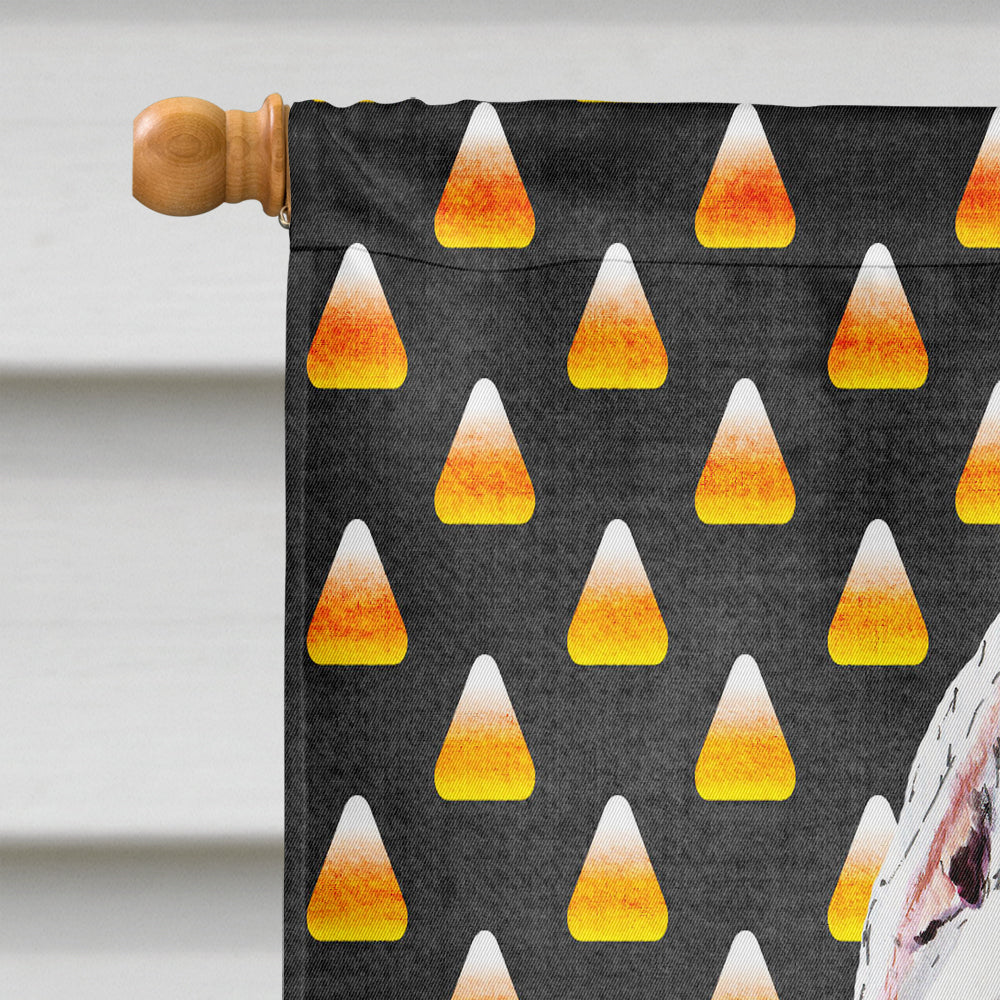 Pit Bull Candy Corn Halloween Portrait House Flag 28x40 Porch Sleeve Pole Decorative Outside Yard Banner Artwork Wall Hanging, Polyester