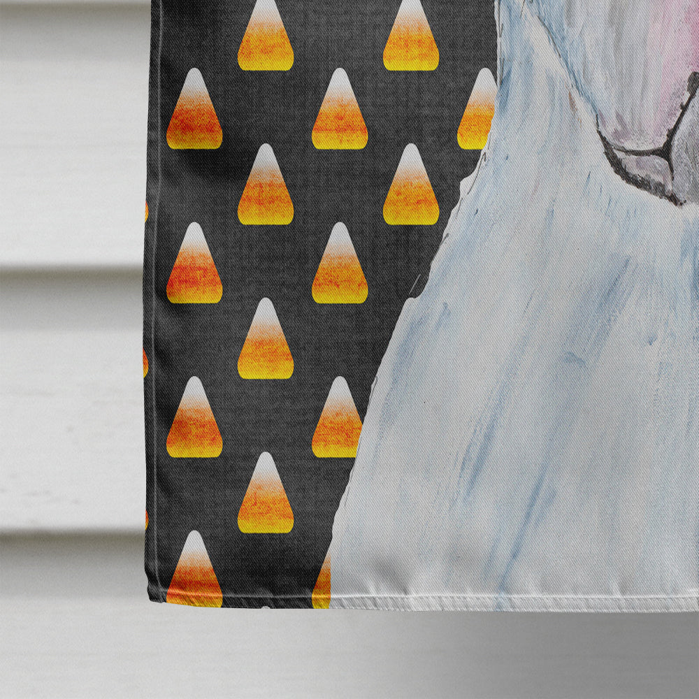 Pit Bull Candy Corn Halloween Portrait House Flag 28x40 Porch Sleeve Pole Decorative Outside Yard Banner Artwork Wall Hanging, Polyester