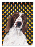 Welsh Springer Spaniel Candy Corn Halloween Portrait House Flag 28x40 Porch Sleeve Pole Decorative Outside Yard Banner Artwork Wall Hanging, Polyester