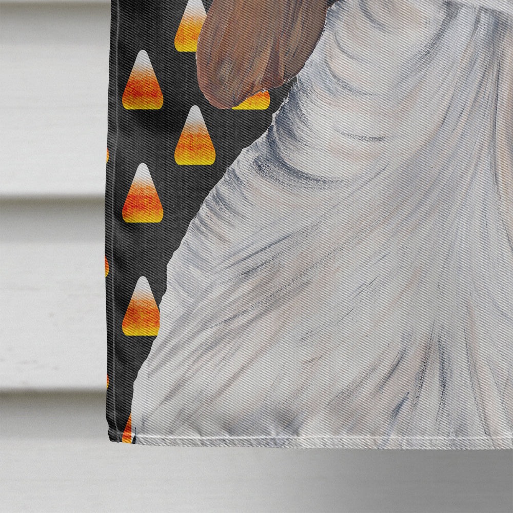 Welsh Springer Spaniel Candy Corn Halloween Portrait House Flag 28x40 Porch Sleeve Pole Decorative Outside Yard Banner Artwork Wall Hanging, Polyester
