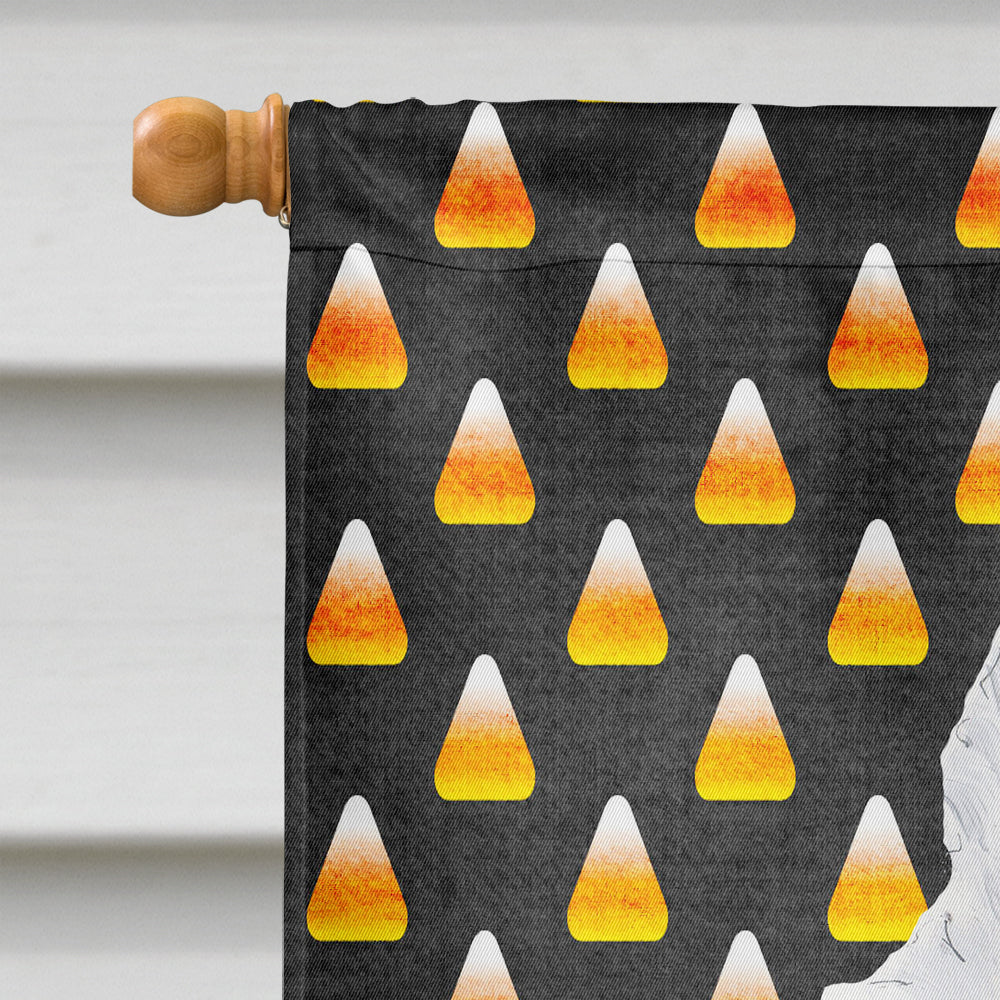 American Eskimo Candy Corn Halloween Portrait House Flag 28x40 Porch Sleeve Pole Decorative Outside Yard Banner Artwork Wall Hanging, Polyester