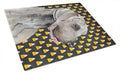 Weimaraner Candy Corn Halloween Portrait Cutting Board Tempered Glass Kitchen Cutting Surface, Heat Resistant Chopping, Non-Slip Feet, Food Prep & Serving