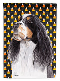 Springer Spaniel Candy Corn Halloween Portrait House Flag 28x40 Porch Sleeve Pole Decorative Outside Yard Banner Artwork Wall Hanging, Polyester