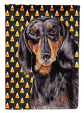 Dachshund Candy Corn Halloween Portrait House Flag 28x40 Porch Sleeve Pole Decorative Outside Yard Banner Artwork Wall Hanging, Polyester