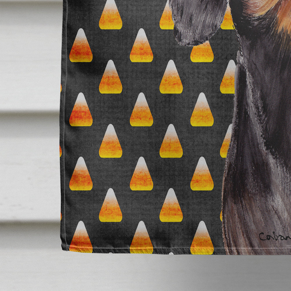 Dachshund Candy Corn Halloween Portrait House Flag 28x40 Porch Sleeve Pole Decorative Outside Yard Banner Artwork Wall Hanging, Polyester