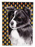 Border Collie Candy Corn Halloween Portrait House Flag 28x40 Porch Sleeve Pole Decorative Outside Yard Banner Artwork Wall Hanging, Polyester