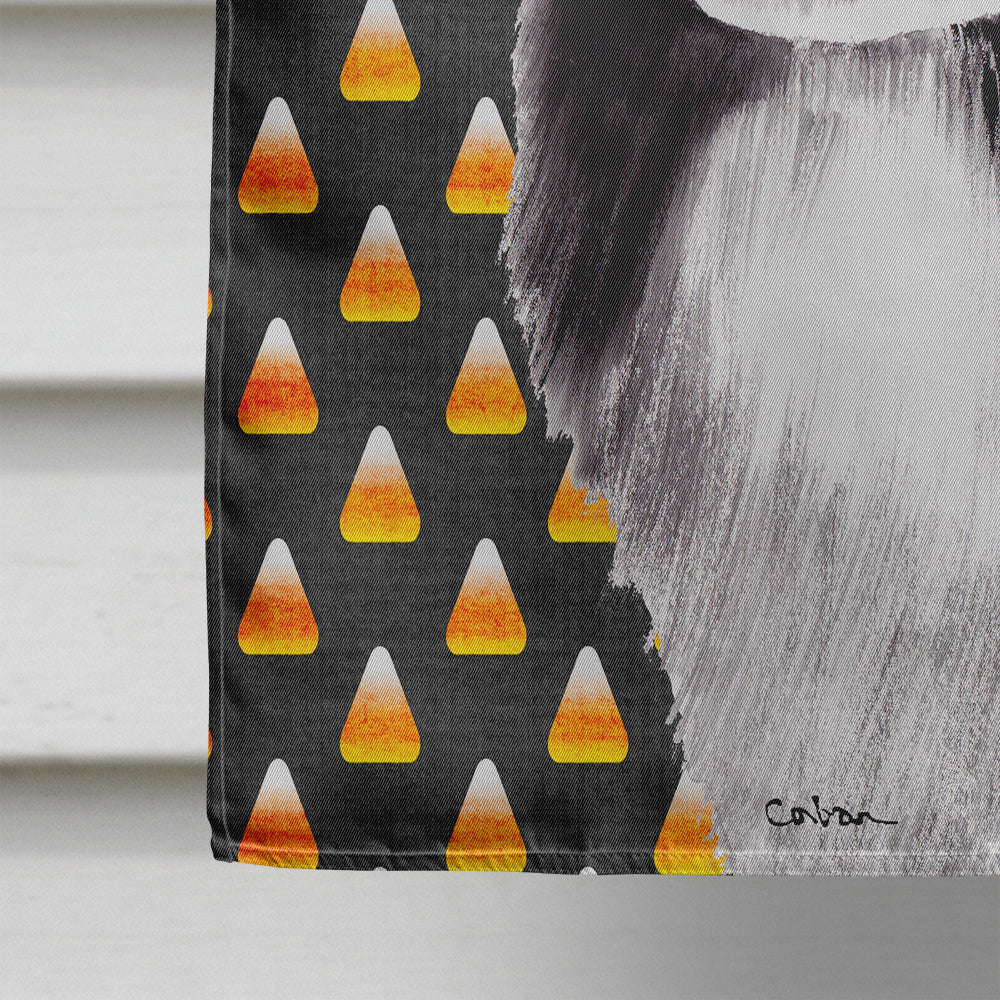 Border Collie Candy Corn Halloween Portrait House Flag 28x40 Porch Sleeve Pole Decorative Outside Yard Banner Artwork Wall Hanging, Polyester