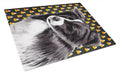 Border Collie Candy Corn Halloween Portrait Cutting Board Tempered Glass Kitchen Cutting Surface, Heat Resistant Chopping, Non-Slip Feet, Food Prep & Serving