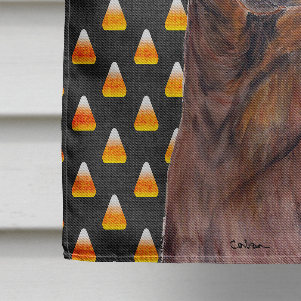 Dachshund Candy Corn Halloween Portrait House Flag 28x40 Porch Sleeve Pole Decorative Outside Yard Banner Artwork Wall Hanging, Polyester