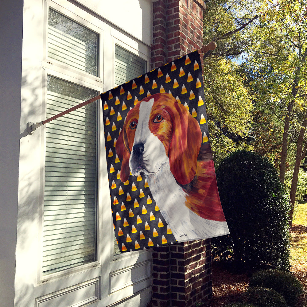 Beagle Candy Corn Halloween Portrait House Flag 28x40 Porch Sleeve Pole Decorative Outside Yard Banner Artwork Wall Hanging, Polyester