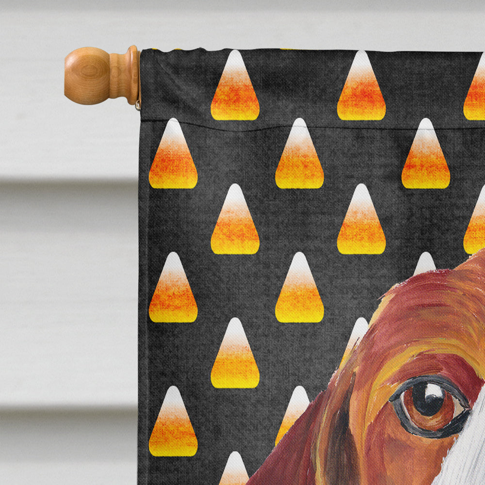 Beagle Candy Corn Halloween Portrait House Flag 28x40 Porch Sleeve Pole Decorative Outside Yard Banner Artwork Wall Hanging, Polyester