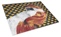 Beagle Candy Corn Halloween Portrait Cutting Board Tempered Glass Kitchen Cutting Surface, Heat Resistant Chopping, Non-Slip Feet, Food Prep & Serving