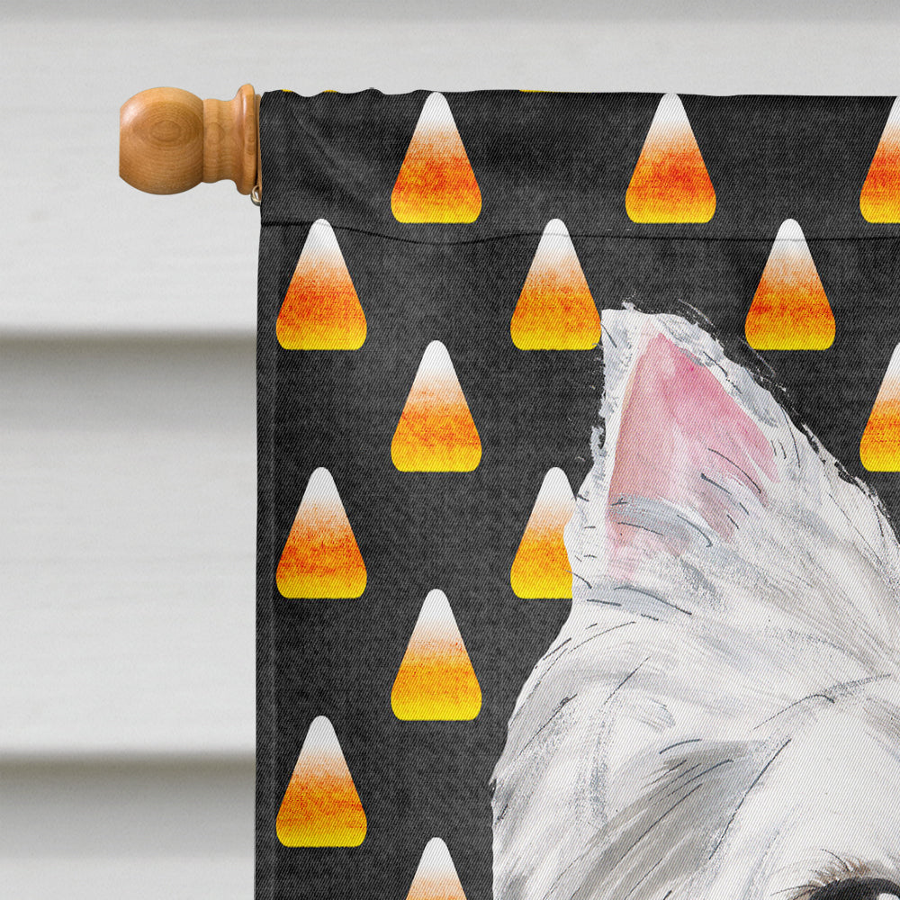 Westie Candy Corn Halloween Portrait House Flag 28x40 Porch Sleeve Pole Decorative Outside Yard Banner Artwork Wall Hanging, Polyester