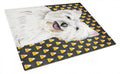 Westie Candy Corn Halloween Portrait Cutting Board Tempered Glass Kitchen Cutting Surface, Heat Resistant Chopping, Non-Slip Feet, Food Prep & Serving