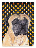 Mastiff Candy Corn Halloween Portrait House Flag 28x40 Porch Sleeve Pole Decorative Outside Yard Banner Artwork Wall Hanging, Polyester