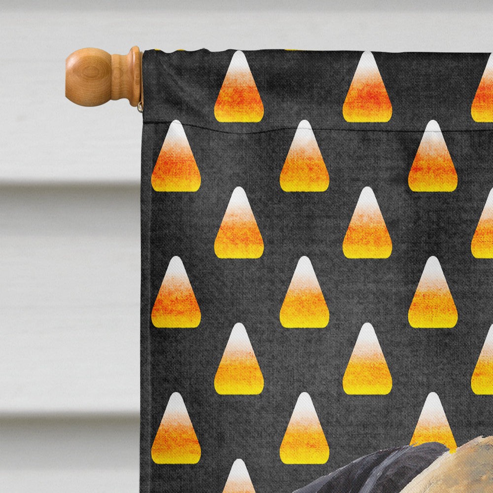 Mastiff Candy Corn Halloween Portrait House Flag 28x40 Porch Sleeve Pole Decorative Outside Yard Banner Artwork Wall Hanging, Polyester