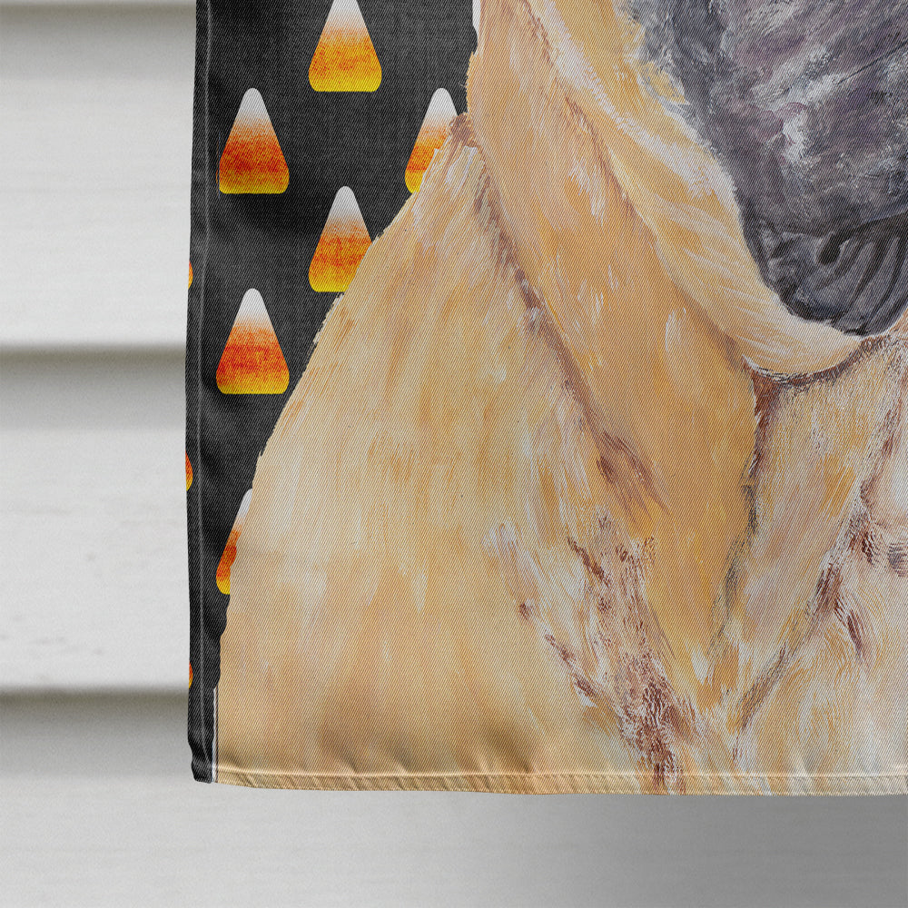 Mastiff Candy Corn Halloween Portrait House Flag 28x40 Porch Sleeve Pole Decorative Outside Yard Banner Artwork Wall Hanging, Polyester