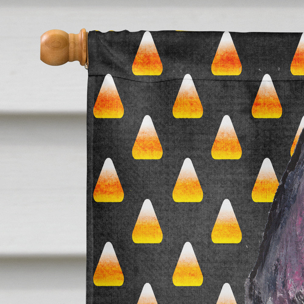 Scottish Terrier Candy Corn Halloween Portrait House Flag 28x40 Porch Sleeve Pole Decorative Outside Yard Banner Artwork Wall Hanging, Polyester
