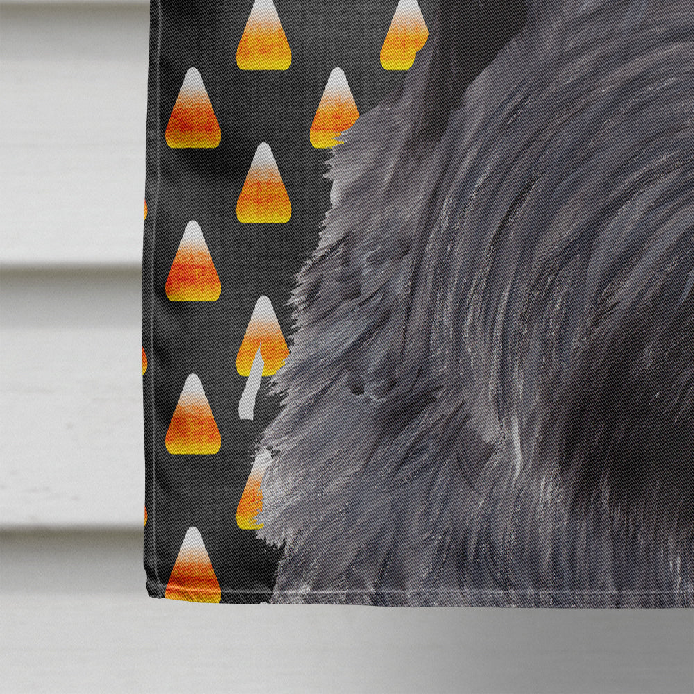 Scottish Terrier Candy Corn Halloween Portrait House Flag 28x40 Porch Sleeve Pole Decorative Outside Yard Banner Artwork Wall Hanging, Polyester