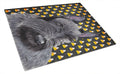 Scottish Terrier Candy Corn Halloween Portrait Cutting Board Tempered Glass Kitchen Cutting Surface, Heat Resistant Chopping, Non-Slip Feet, Food Prep & Serving
