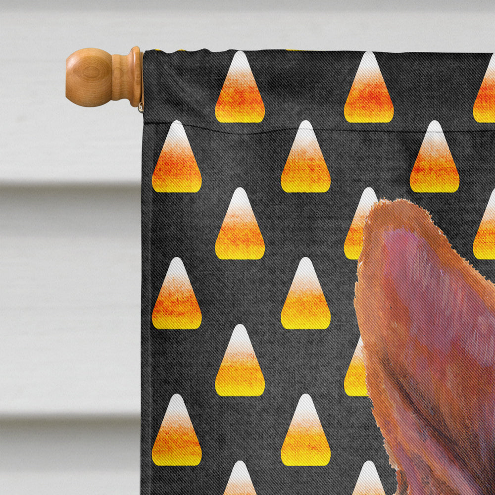 Basenji Candy Corn Halloween Portrait House Flag 28x40 Porch Sleeve Pole Decorative Outside Yard Banner Artwork Wall Hanging, Polyester