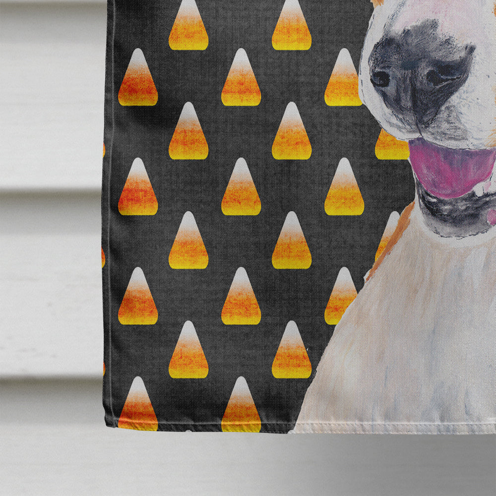 Basenji Candy Corn Halloween Portrait House Flag 28x40 Porch Sleeve Pole Decorative Outside Yard Banner Artwork Wall Hanging, Polyester