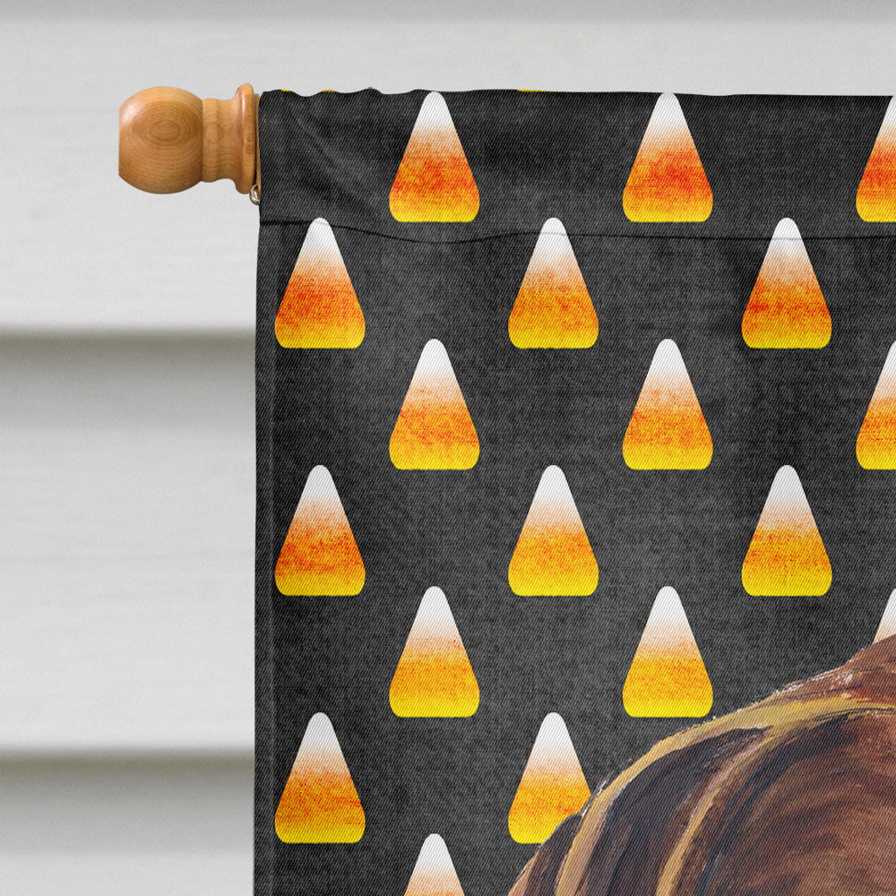 German Shorthaired Pointer Candy Corn Halloween Portrait House Flag 28x40 Porch Sleeve Pole Decorative Outside Yard Banner Artwork Wall Hanging, Polyester