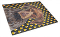 German Shorthaired Pointer Candy Corn Halloween Portrait Cutting Board Tempered Glass Kitchen Cutting Surface, Heat Resistant Chopping, Non-Slip Feet, Food Prep & Serving