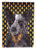 Australian Cattle Dog Candy Corn Halloween Portrait House Flag 28x40 Porch Sleeve Pole Decorative Outside Yard Banner Artwork Wall Hanging, Polyester