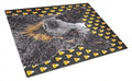 Australian Cattle Dog Candy Corn Halloween Portrait Cutting Board Tempered Glass Kitchen Cutting Surface, Heat Resistant Chopping, Non-Slip Feet, Food Prep & Serving