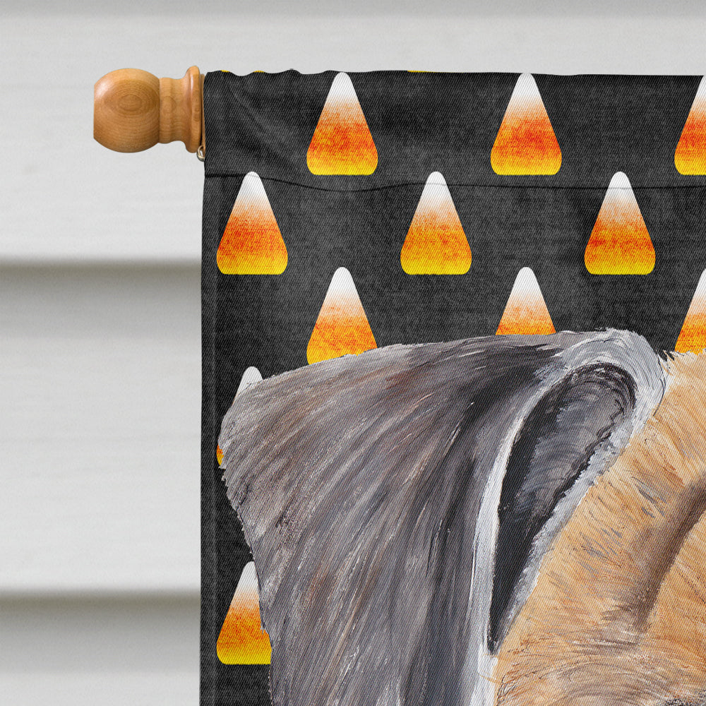 Boxer Fawn Uncropped Ears Candy Corn Halloween Portrait House Flag 28x40 Porch Sleeve Pole Decorative Outside Yard Banner Artwork Wall Hanging, Polyester