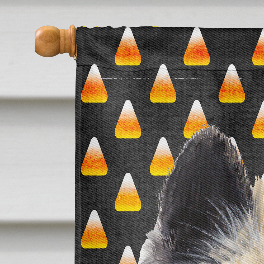 Belgian Tervuren Candy Corn Halloween Portrait House Flag 28x40 Porch Sleeve Pole Decorative Outside Yard Banner Artwork Wall Hanging, Polyester