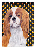 Cavalier Spaniel Blenheim Candy Corn Halloween Portrait House Flag 28x40 Porch Sleeve Pole Decorative Outside Yard Banner Artwork Wall Hanging, Polyester