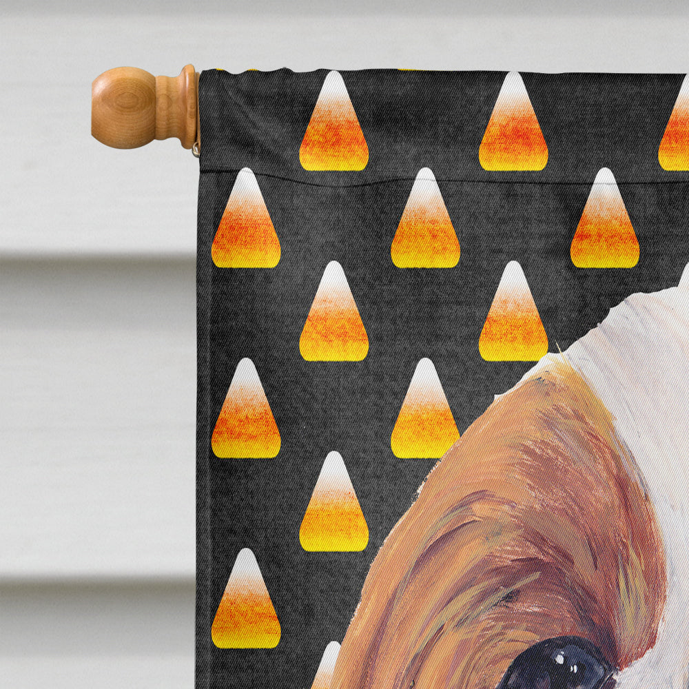 Cavalier Spaniel Blenheim Candy Corn Halloween Portrait House Flag 28x40 Porch Sleeve Pole Decorative Outside Yard Banner Artwork Wall Hanging, Polyester