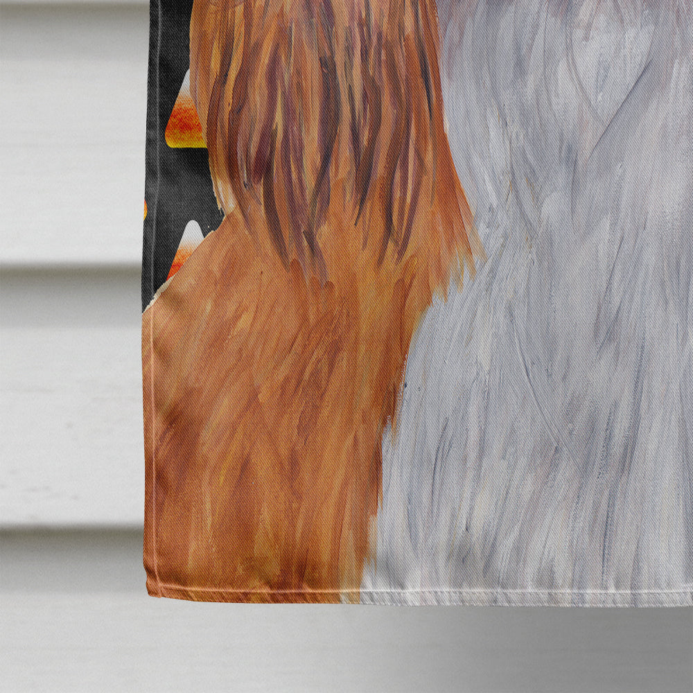 Cavalier Spaniel Blenheim Candy Corn Halloween Portrait House Flag 28x40 Porch Sleeve Pole Decorative Outside Yard Banner Artwork Wall Hanging, Polyester