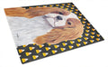 Cavalier Spaniel Blenheim Candy Corn Halloween Portrait Cutting Board Tempered Glass Kitchen Cutting Surface, Heat Resistant Chopping, Non-Slip Feet, Food Prep & Serving