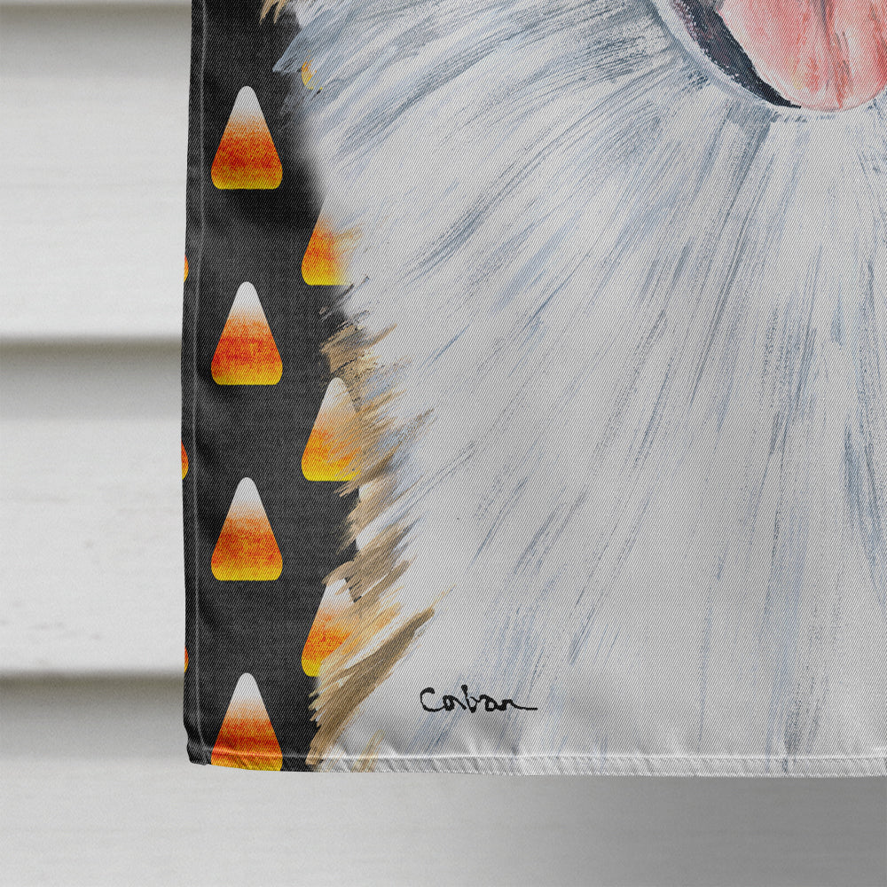 Australian Shepherd Candy Corn Halloween Portrait House Flag 28x40 Porch Sleeve Pole Decorative Outside Yard Banner Artwork Wall Hanging, Polyester
