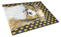 Australian Shepherd Candy Corn Halloween Portrait Cutting Board Tempered Glass Kitchen Cutting Surface, Heat Resistant Chopping, Non-Slip Feet, Food Prep & Serving