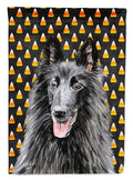 Belgian Sheepdog Candy Corn Halloween Portrait House Flag 28x40 Porch Sleeve Pole Decorative Outside Yard Banner Artwork Wall Hanging, Polyester