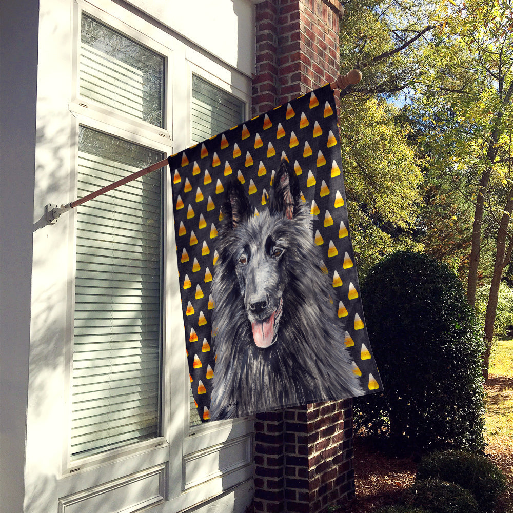Belgian Sheepdog Candy Corn Halloween Portrait House Flag 28x40 Porch Sleeve Pole Decorative Outside Yard Banner Artwork Wall Hanging, Polyester