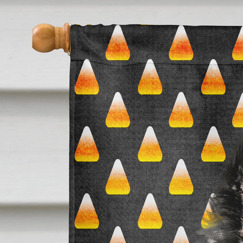 Belgian Sheepdog Candy Corn Halloween Portrait House Flag 28x40 Porch Sleeve Pole Decorative Outside Yard Banner Artwork Wall Hanging, Polyester