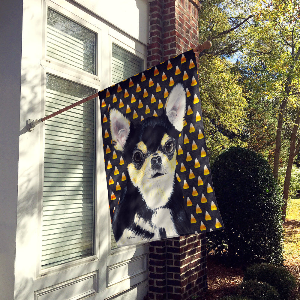 Chihuahua Candy Corn Halloween Portrait House Flag 28x40 Porch Sleeve Pole Decorative Outside Yard Banner Artwork Wall Hanging, Polyester