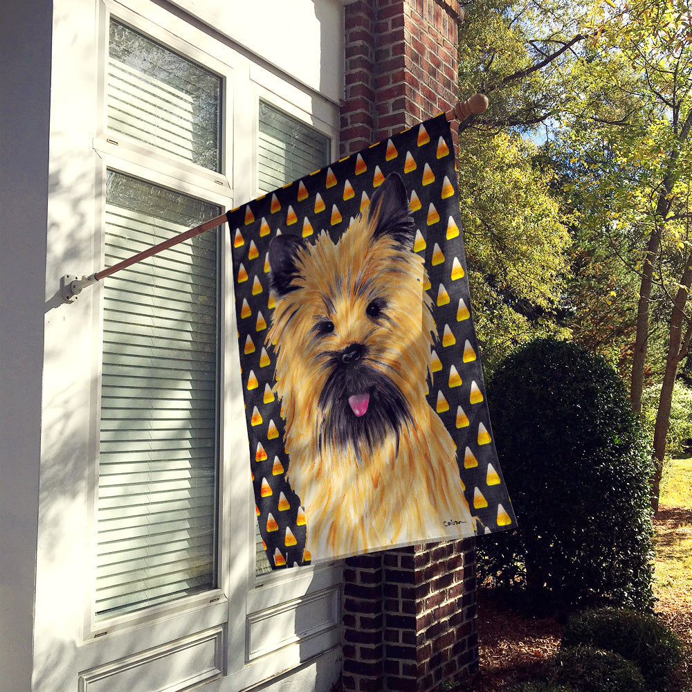 Cairn Terrier Candy Corn Halloween Portrait House Flag 28x40 Porch Sleeve Pole Decorative Outside Yard Banner Artwork Wall Hanging, Polyester