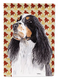 Springer Spaniel Fall Leaves Portrait House Flag 28x40 Porch Sleeve Pole Decorative Outside Yard Banner Artwork Wall Hanging, Polyester