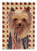 Yorkie Fall Leaves Portrait House Flag 28x40 Porch Sleeve Pole Decorative Outside Yard Banner Artwork Wall Hanging, Polyester