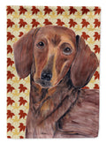 Dachshund Fall Leaves Portrait House Flag 28x40 Porch Sleeve Pole Decorative Outside Yard Banner Artwork Wall Hanging, Polyester