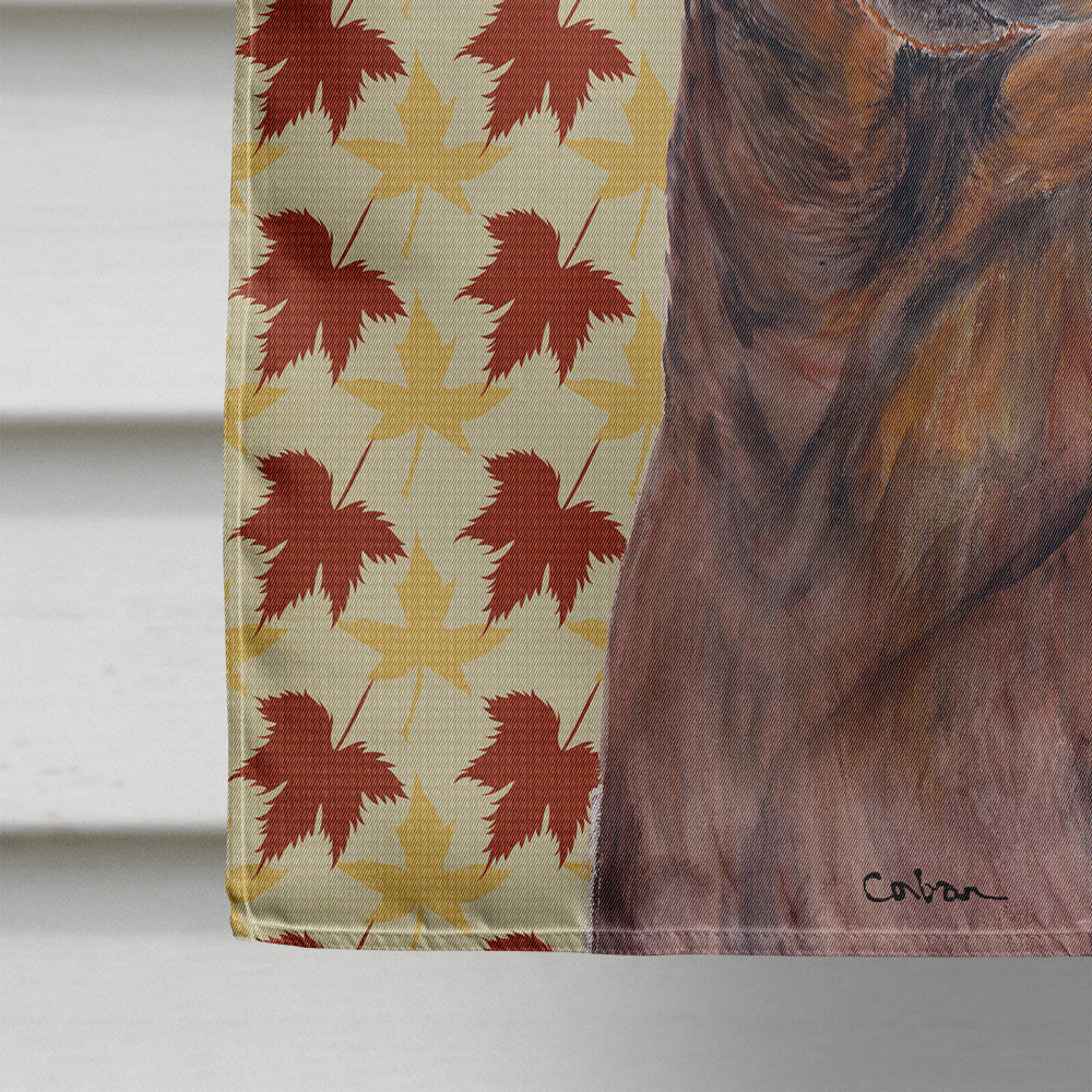 Dachshund Fall Leaves Portrait House Flag 28x40 Porch Sleeve Pole Decorative Outside Yard Banner Artwork Wall Hanging, Polyester