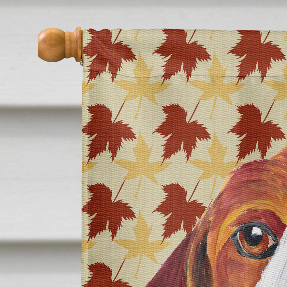 Beagle Fall Leaves Portrait House Flag 28x40 Porch Sleeve Pole Decorative Outside Yard Banner Artwork Wall Hanging, Polyester